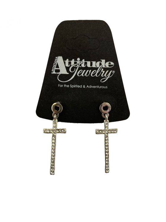 Montana Silversmiths Ladies Bling Cross Dangle Earrings