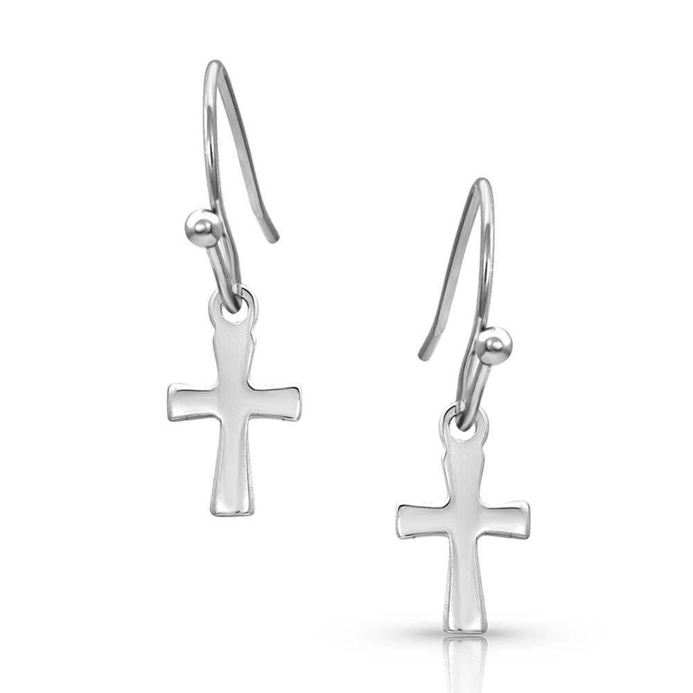 4-278108 Montana Silversmiths Silver Shine Cross Earrings sku 4-278108