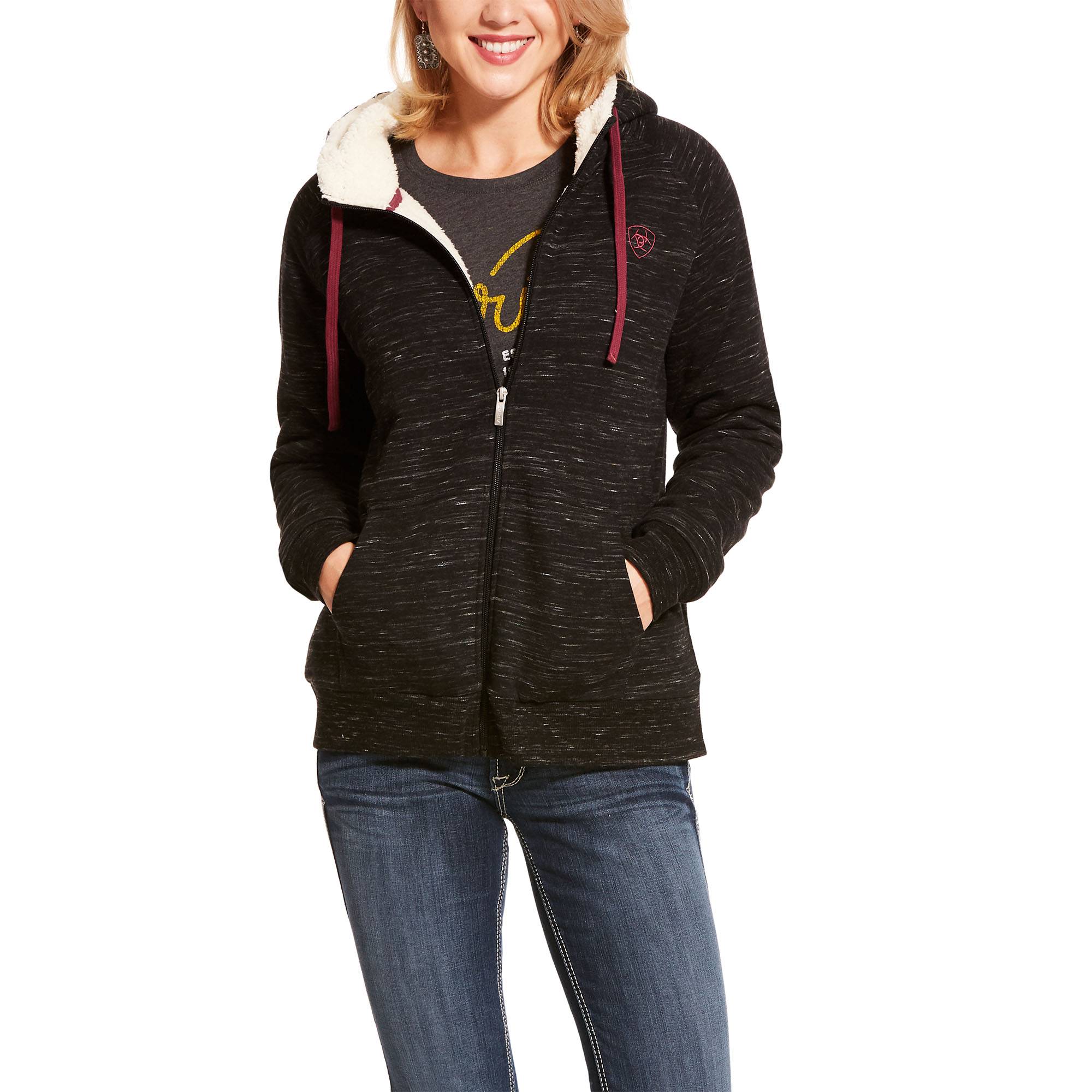 4-279161 Ariat Ladies REAL Sherpa Hoodie Full Zip Sweatshir sku 4-279161