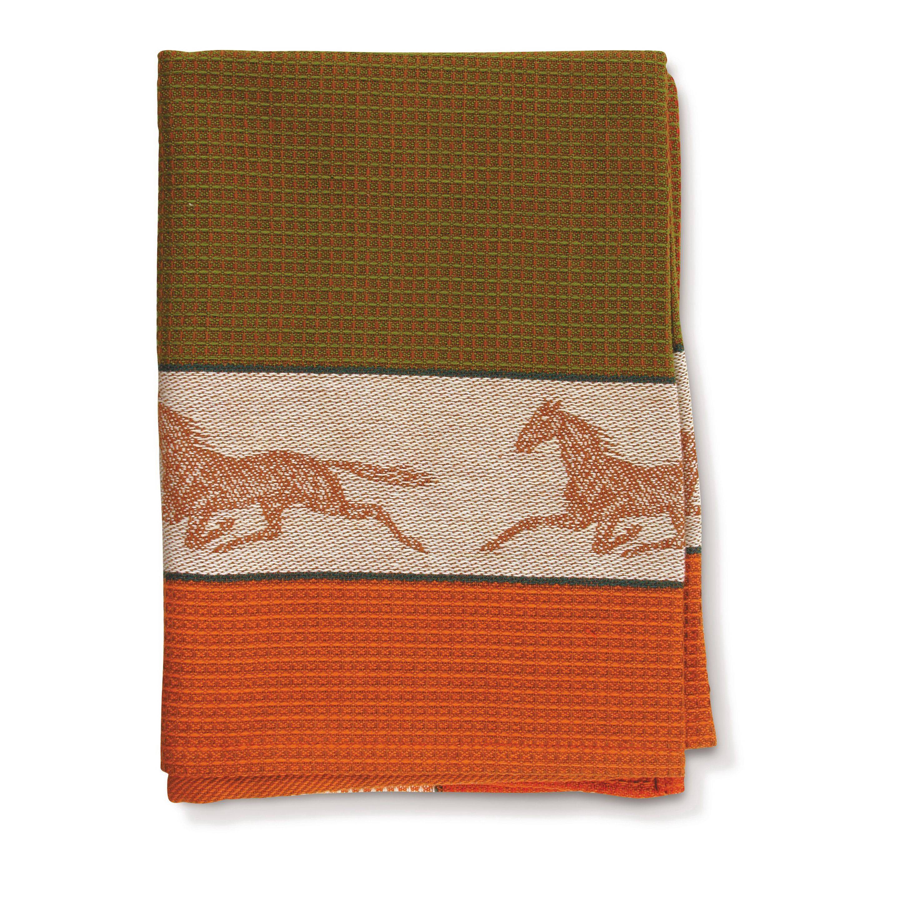 4-282754 Autumn Horse Waffle Weave Kitchen Towel sku 4-282754