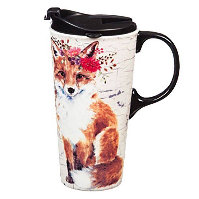 Floral Fox Boxed Travel Mug