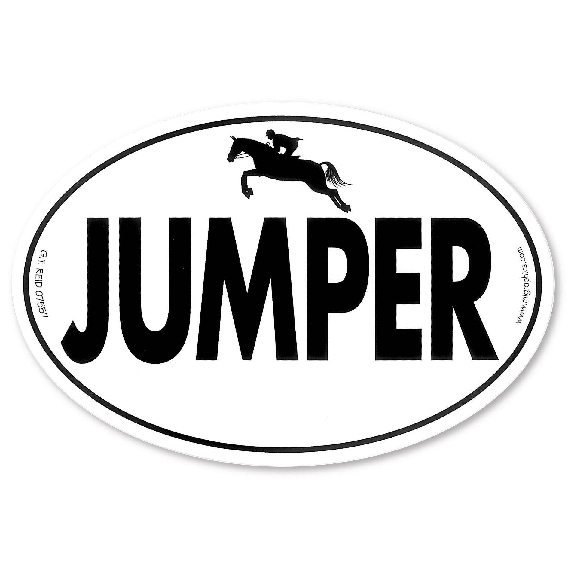 Euro Jumper with Rider Vinyl Sticker - Set of 3