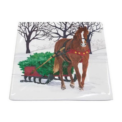 Winter Horse Sleigh Snack Plate