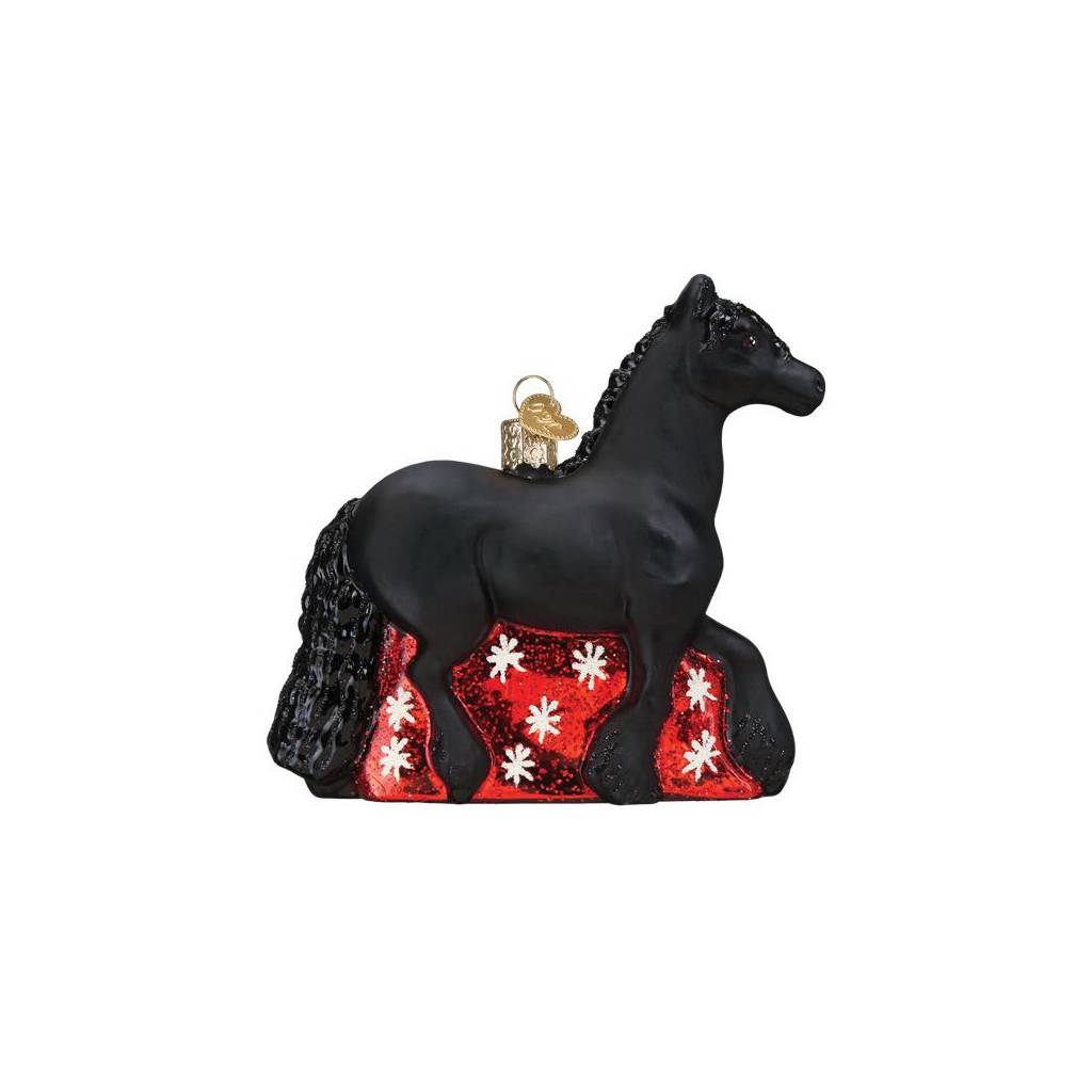 Friesian Horse Glass Ornament