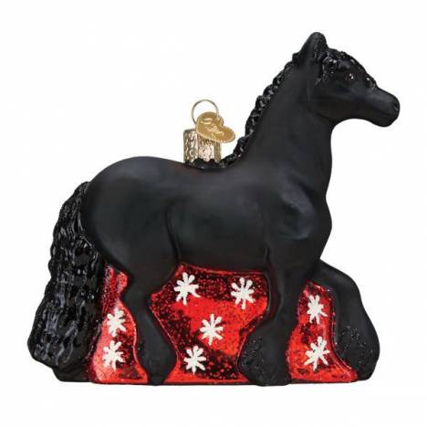 Friesian Horse Glass Ornament