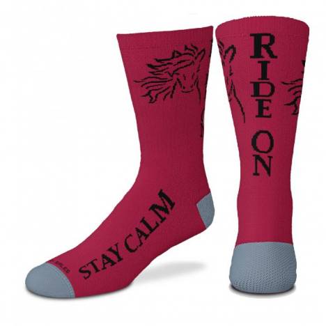 Stay Calm Ride On Crew Length Socks