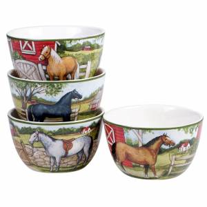 Summer Horse Dessert Bowls - Set of 4