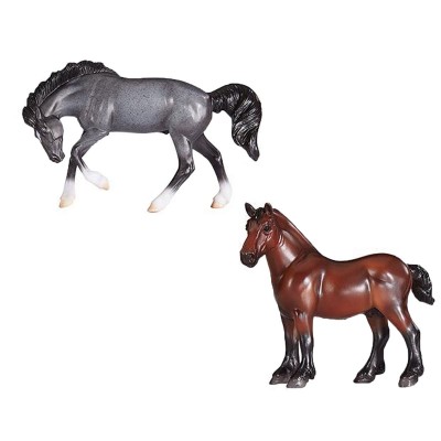 Breyer Stablesmates Mystery Foal Set Bay Draft And Grey Mustang