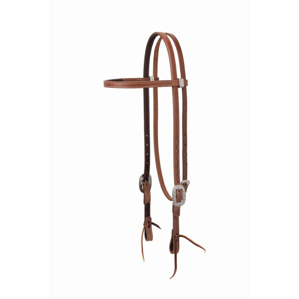 Weaver Synergy Leather Split Ear Headstall With Floral Hardware