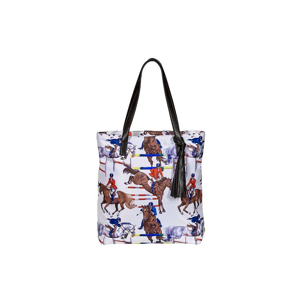 AWST Int'l "Lila" Jumper Pattern Tote Bag with Tassel