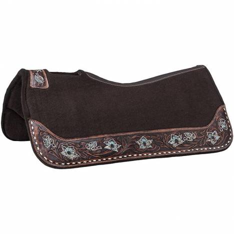 Tough-1 Floral Tooled Contour Felt Saddle Pad