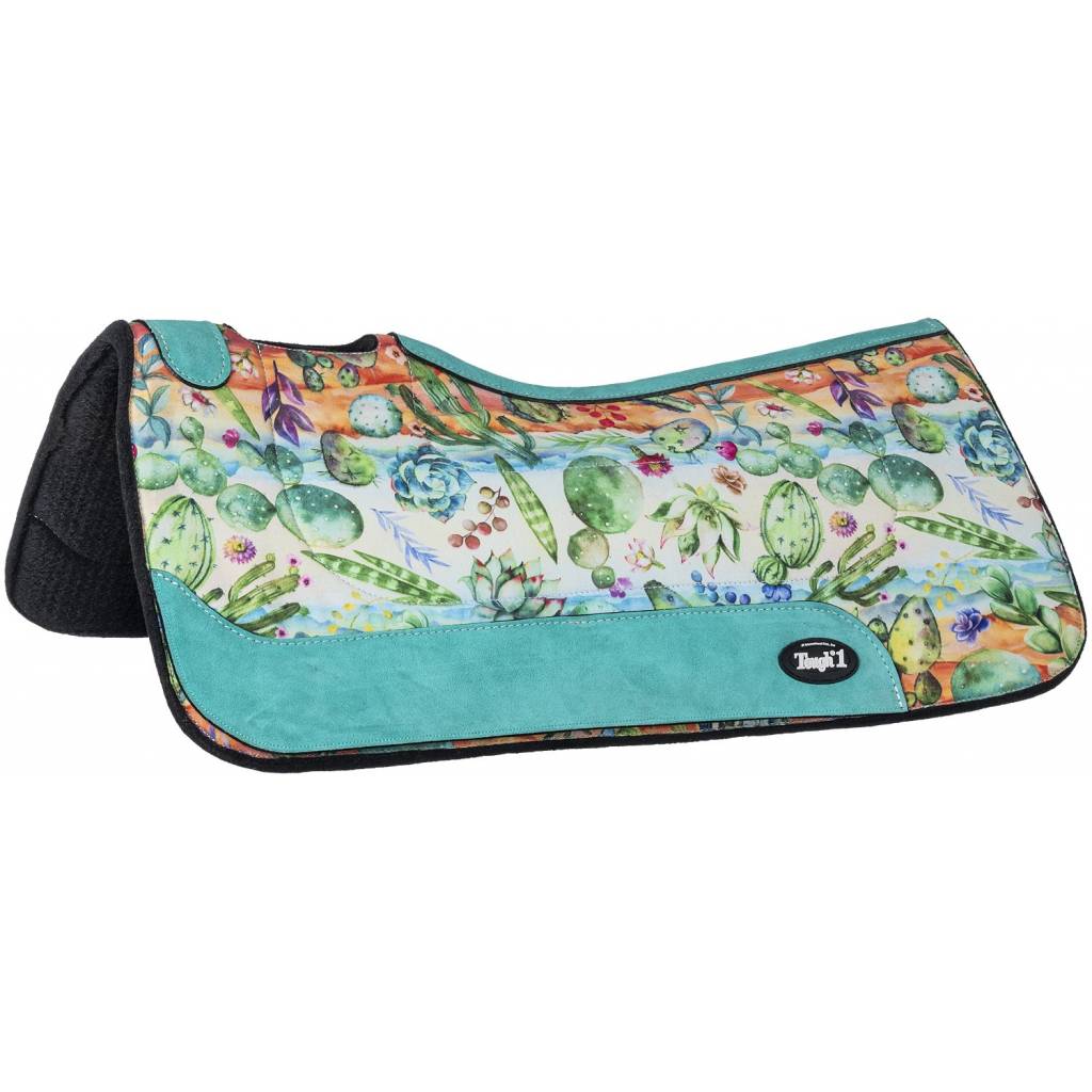 Tough-1 Cactus Print Felt Saddle Pad