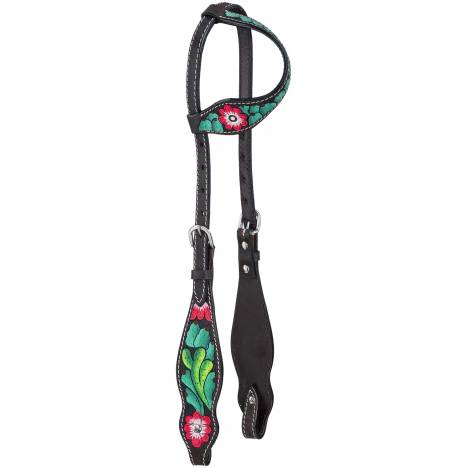 Tough-1 Cactus/Pink Flower Single Ear Headstall