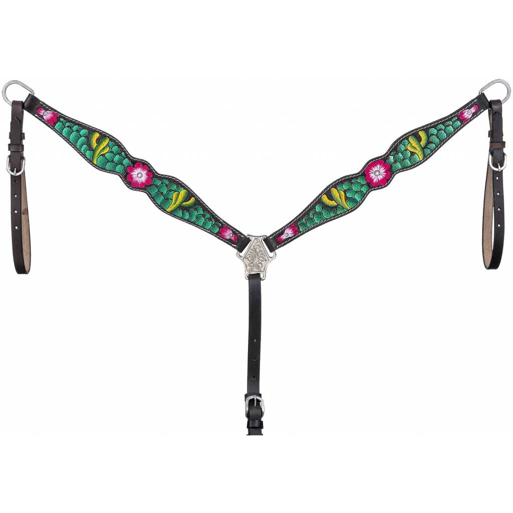 Tough-1 Cactus/Pink Flower Breast Collar