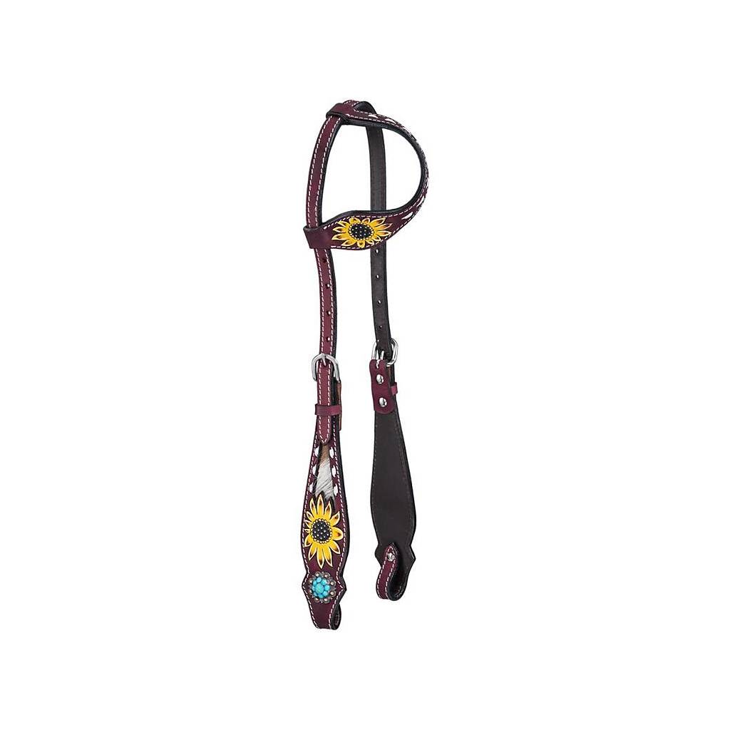 Tough-1 Hair-On Sunflower Single Ear Headstall