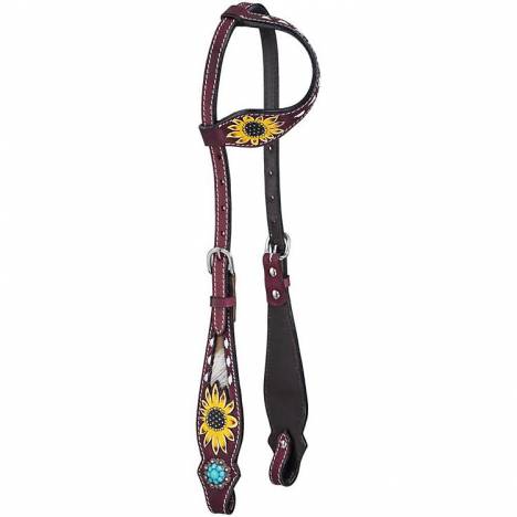 Tough-1 Hair-On Sunflower Single Ear Headstall