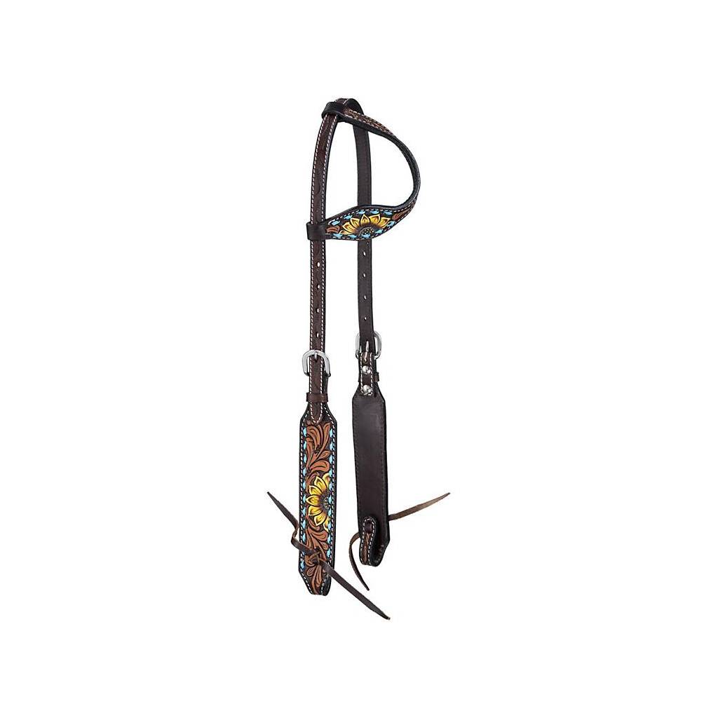 Tough-1 Sunflower and Buckstitch Single Ear Headstall