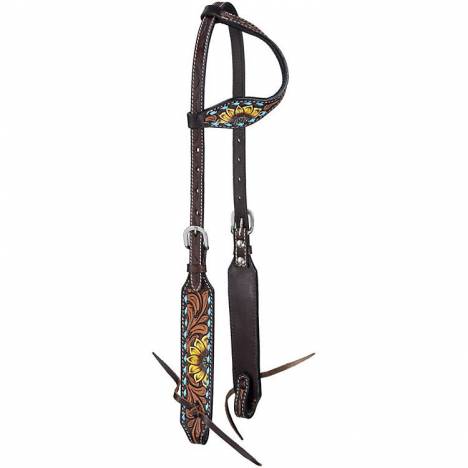 Tough-1 Sunflower and Buckstitch Single Ear Headstall