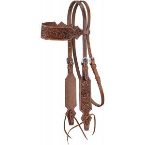 Tough-1 Floral Tooled Browband Headstall