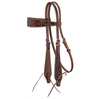 Tough-1 Browbrand Floral Tooled Headstall