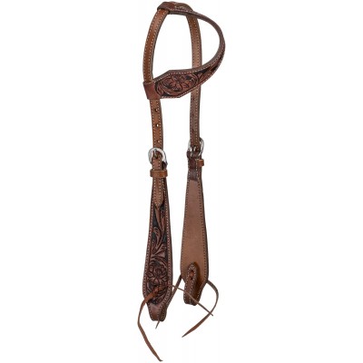 Tough-1 Single Ear Floral Tooled Headstall