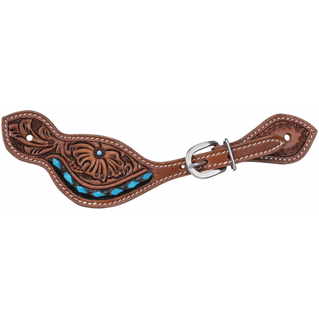 Tough-1 Turquoise Buckstitch Spur Strap