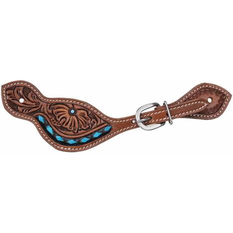 Tough-1 Turquoise Buckstitch Spur Strap