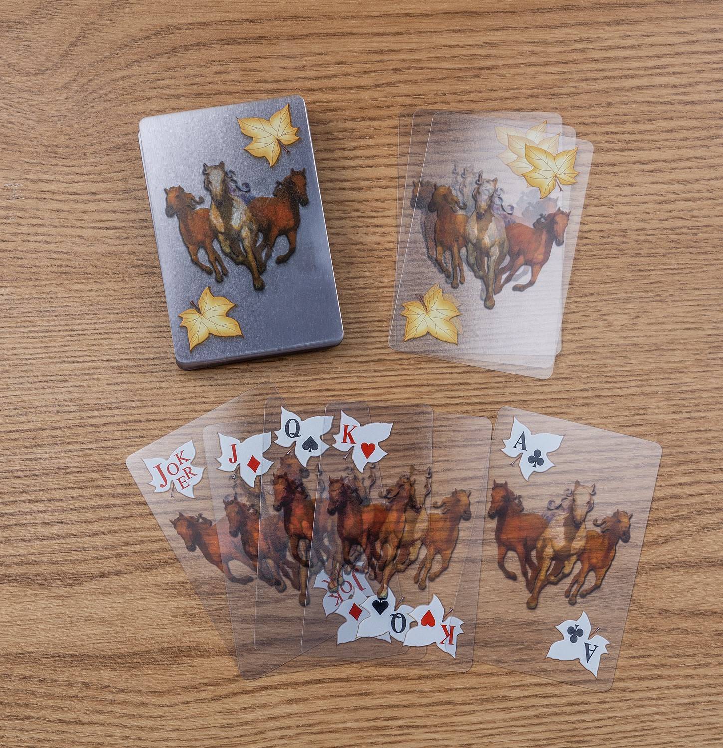Gift Corral Transparent Horse Playing Cards