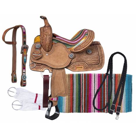 Tough-1 Serape Barrel Saddle Package