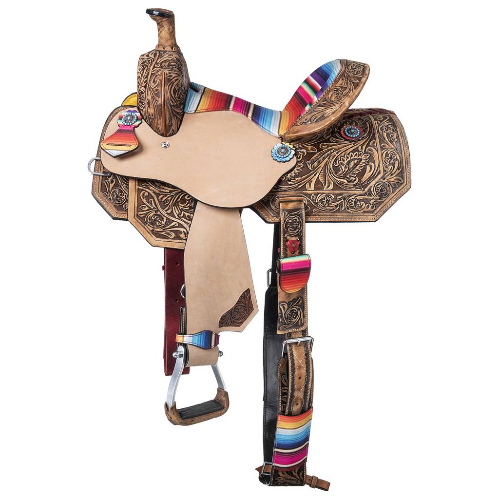 Silver Royal Serape Barrel Saddle Package