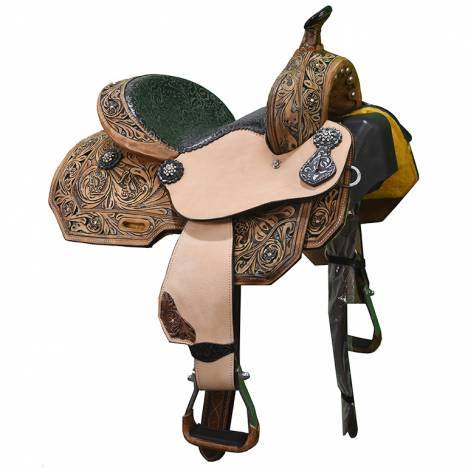 Silver Royal Onyx Barrel Saddle