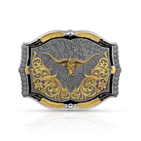 Montana Silversmiths Cracked Earth Longhorn Buckle