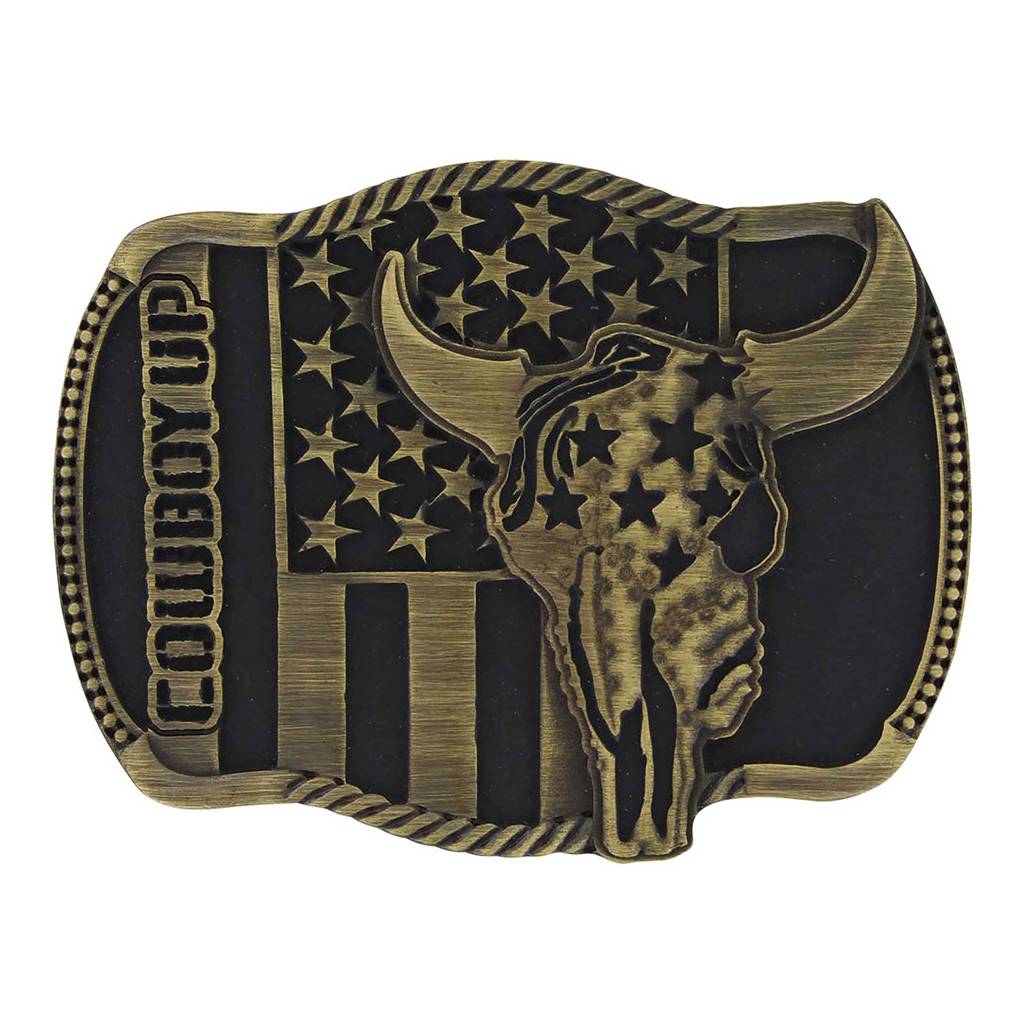 Montana Silversmiths Cowboy Up Strength in Heritage Attitude Buckle