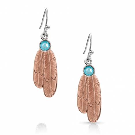 Montana Silversmiths Gift of Rose Gold Freedom Feather Earrings