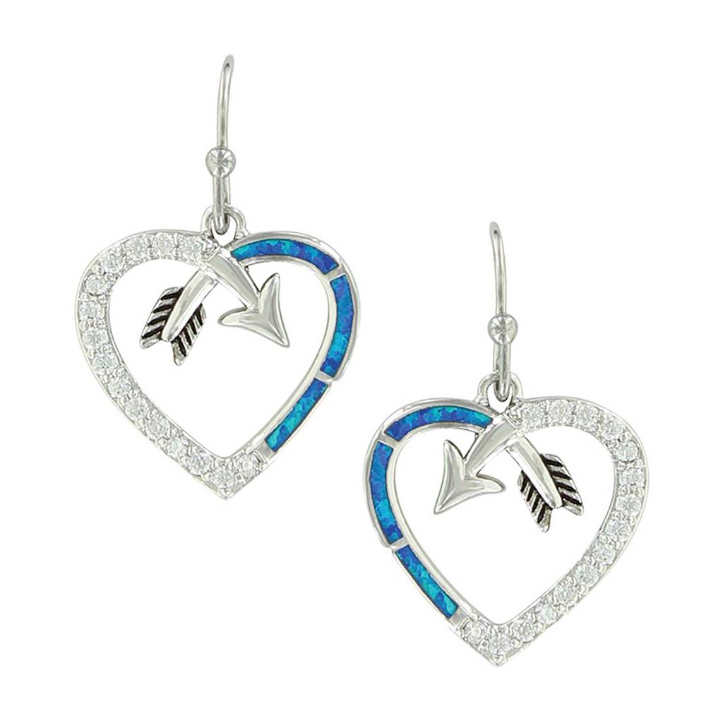 Montana Silversmiths Follow Your Arrow Opal Heart Earrings