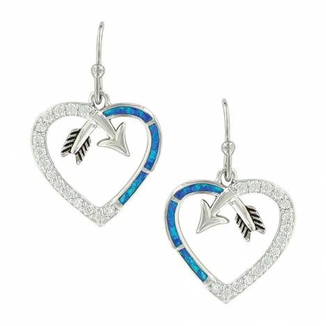 Montana Silversmiths Follow Your Arrow Opal Heart Earrings