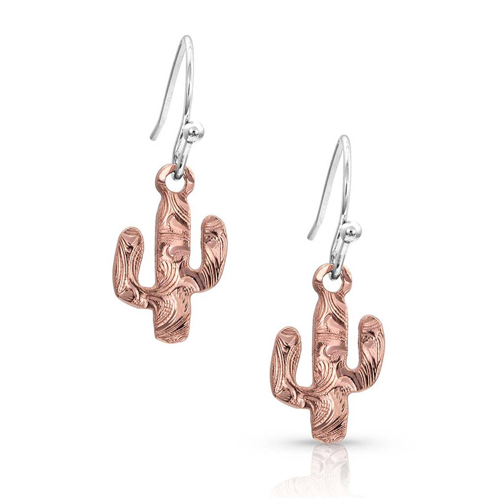 Montana Silversmiths Desert Darling Rose Cactus Earrings