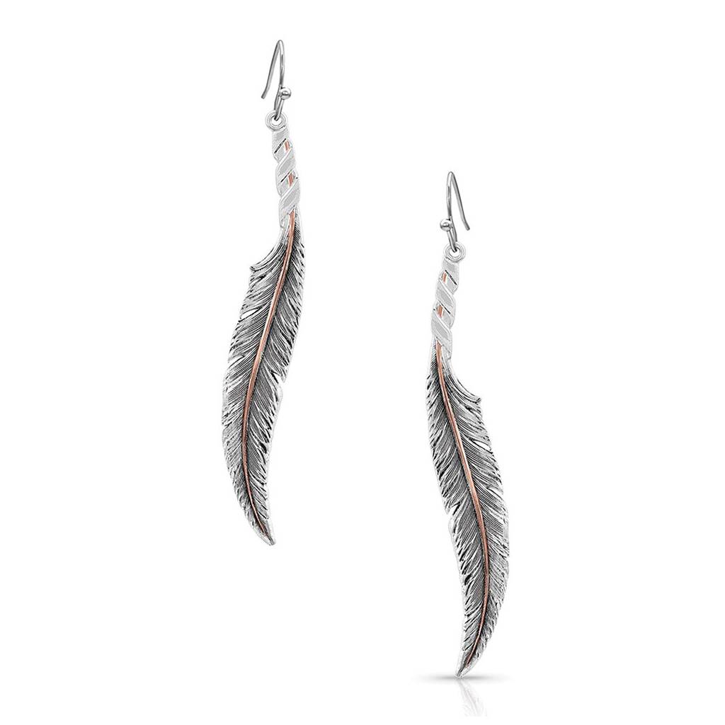 Montana Silversmiths Wind Dancer Wrapped Feather Earrings