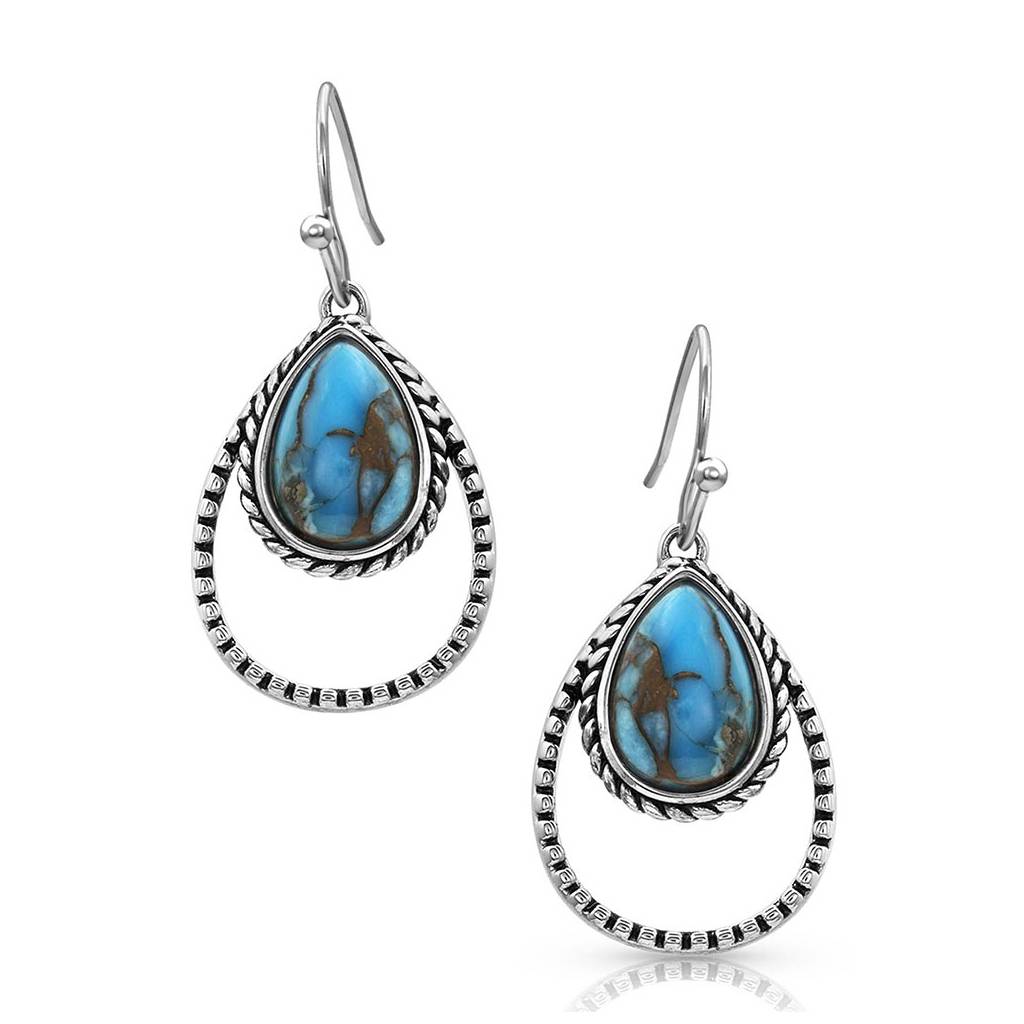 Montana Silversmiths Double Rope Turquoise Earrings