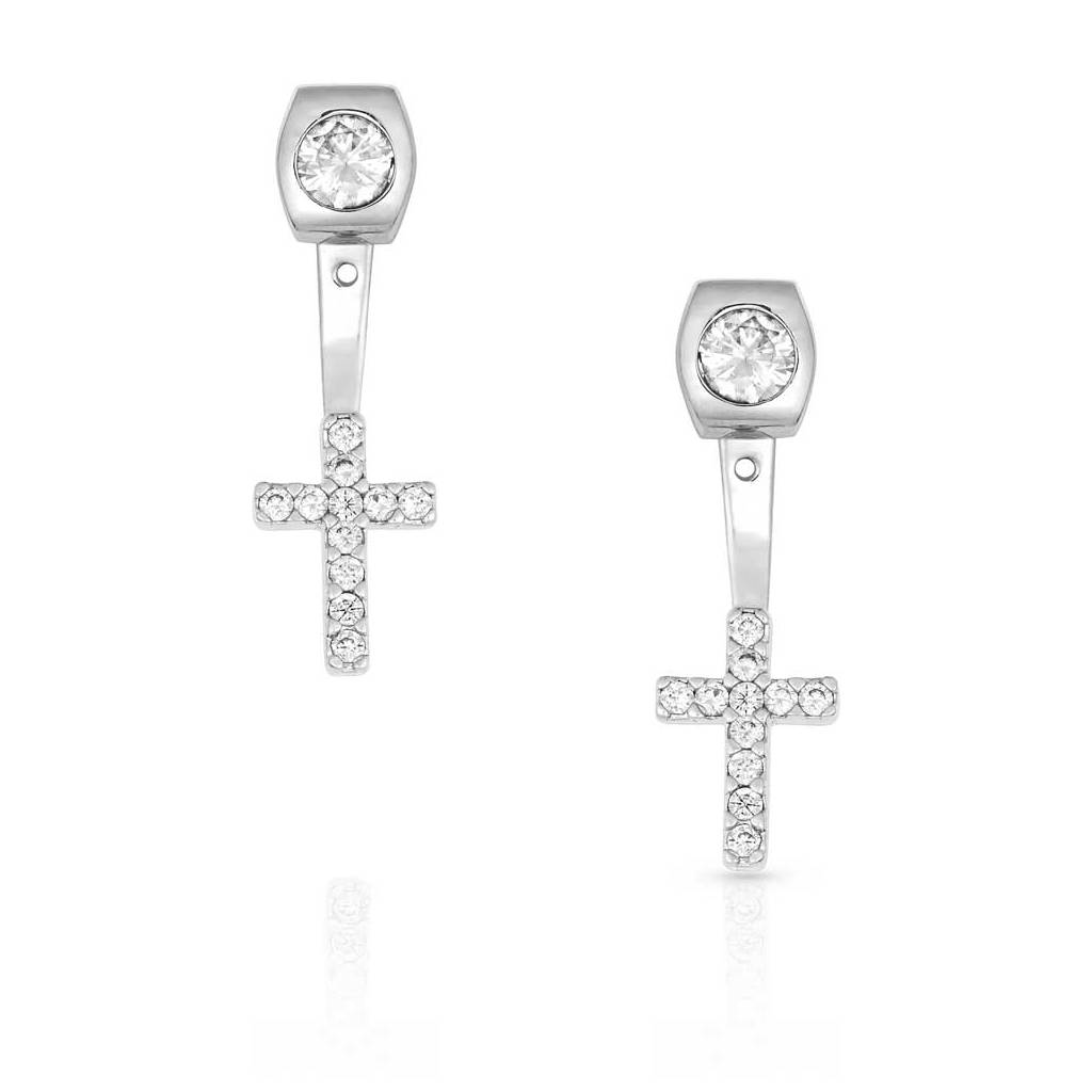 Montana Silversmiths Star Lights Faith Cross Earrings