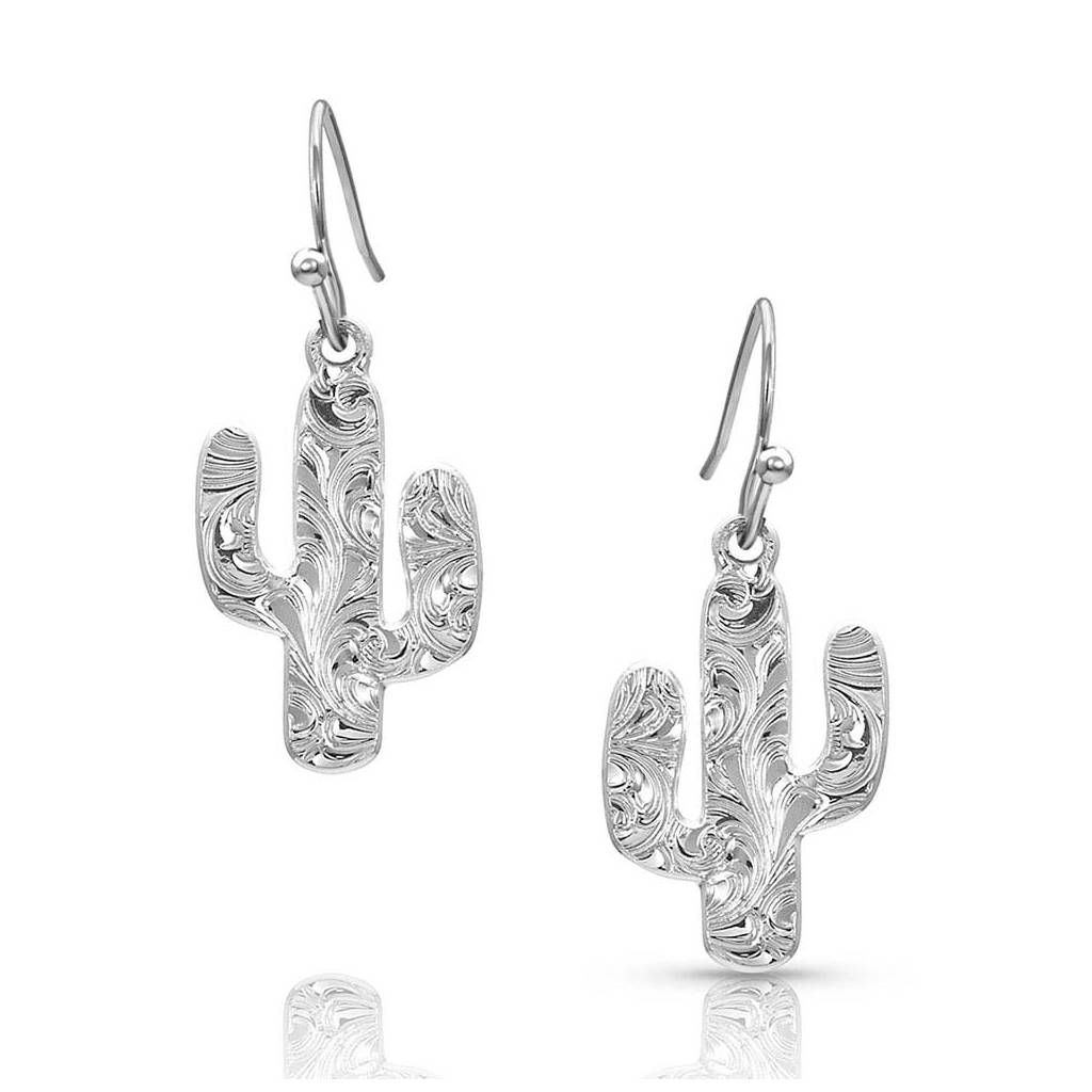 Montana Silversmiths Desert Full Moon Cactus Earrings