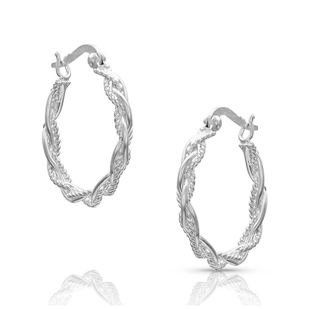 Montana Silversmiths Braided Rope Hoop Earrings