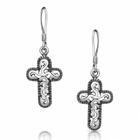 Montana Silversmiths Wrapped Filigree Cross Earrings