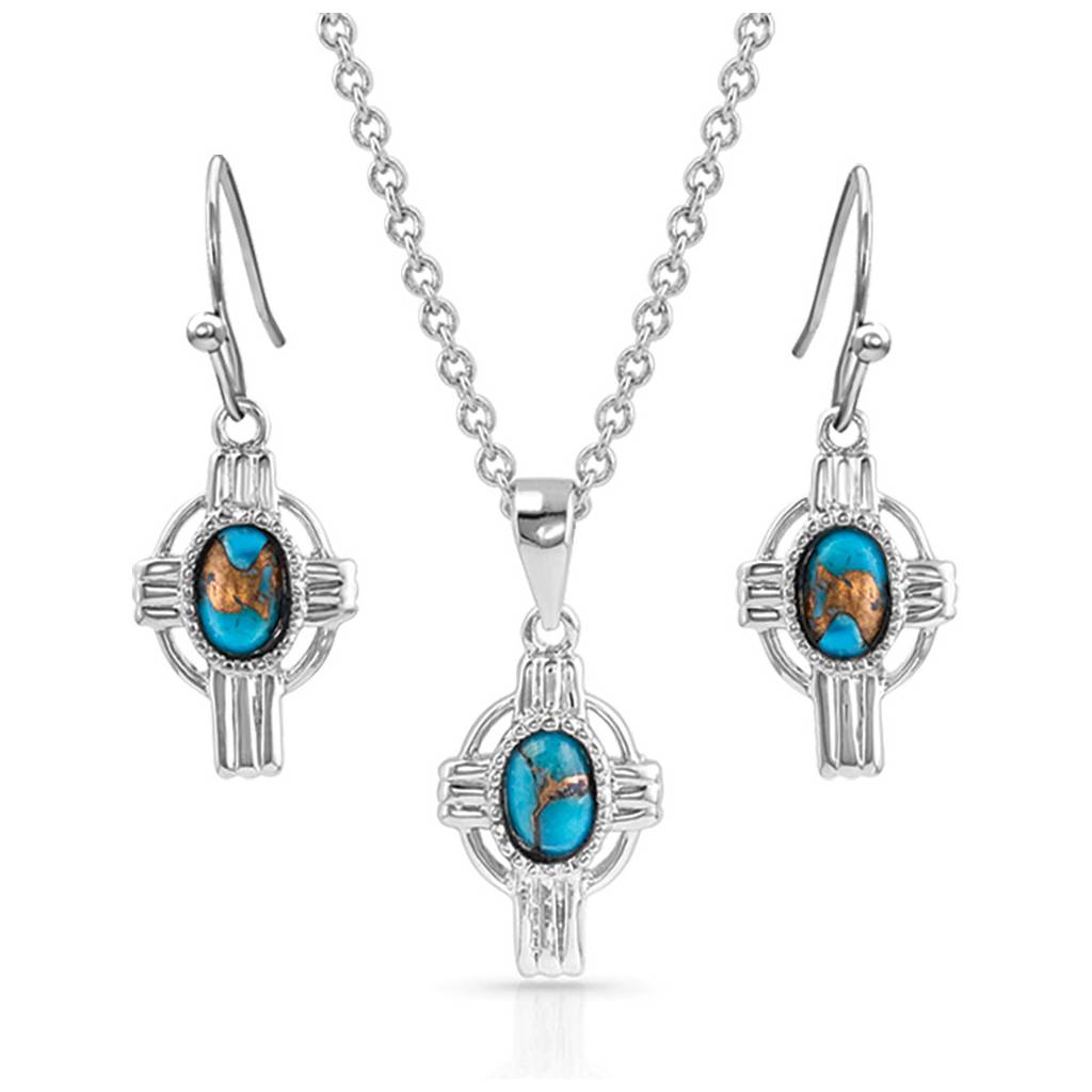 Montana Silversmiths Easter Cross Turquoise Jewelry Set