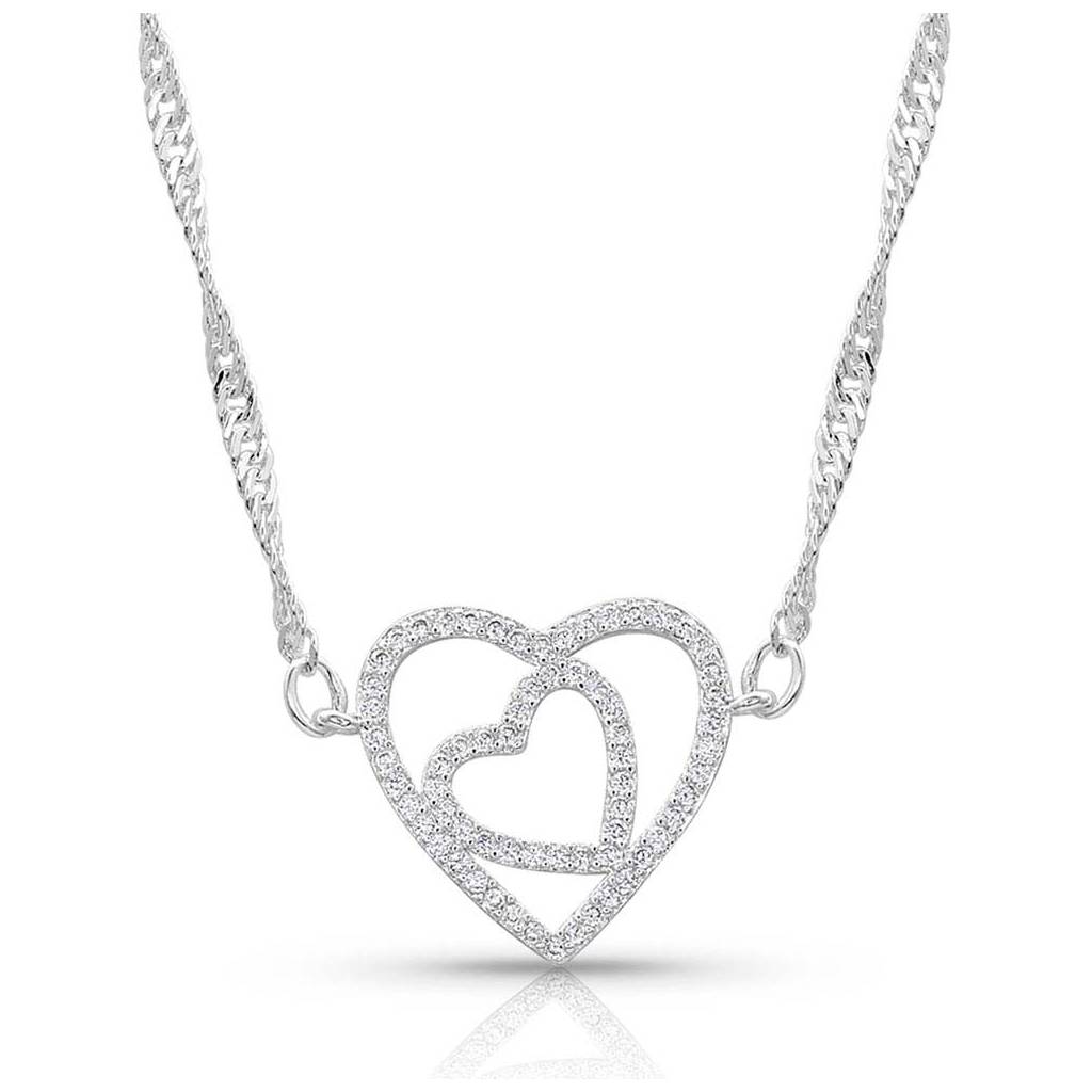 Montana Silversmiths Double Open Heart Split Necklace