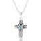 Montana Silversmiths Feathered Cross Turquoise Center Necklace