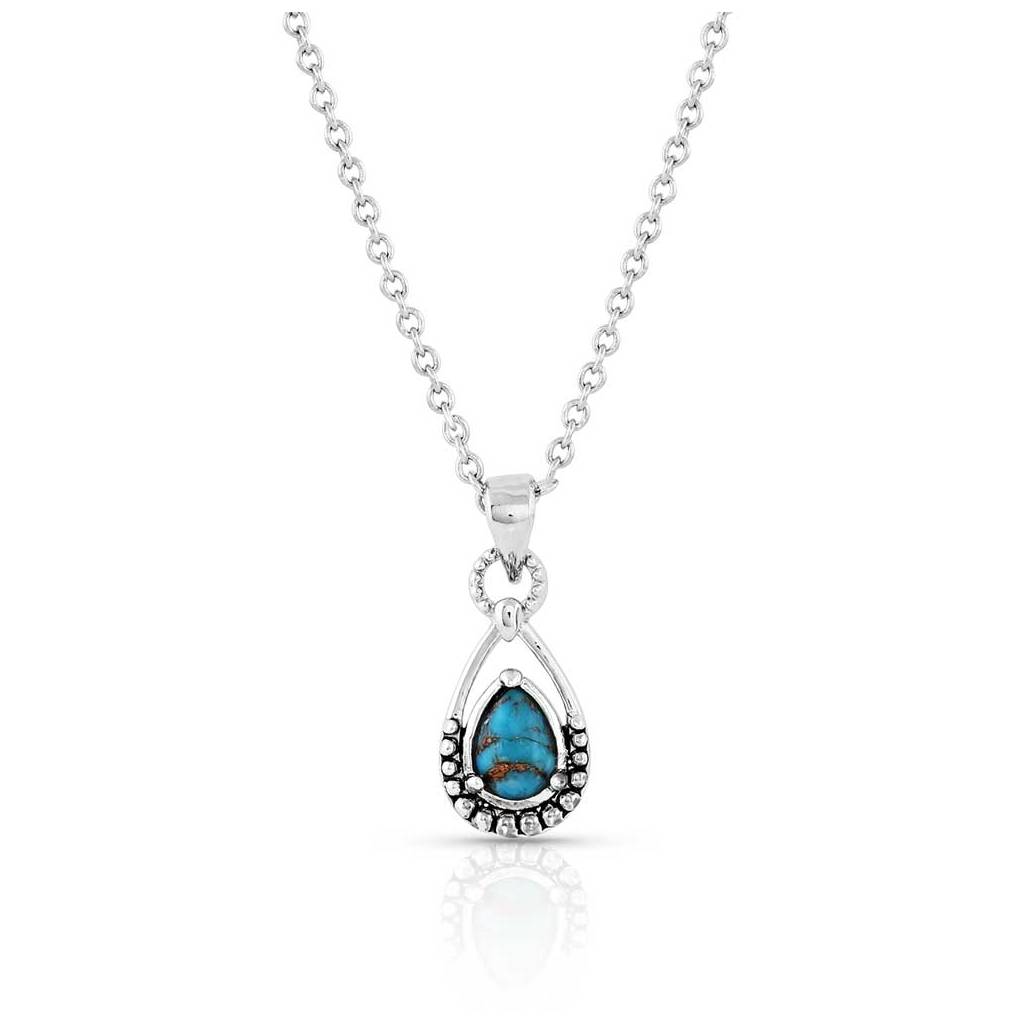 Montana Silversmiths Touch of Turquoise Teardrop Necklace