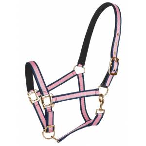 TuffRider Adjustable Nylon Breakaway Halter with Padded Crown and Rose Gold Hardware