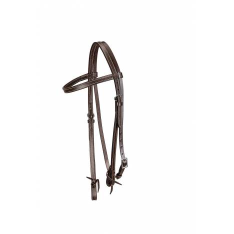 TuffRider Western Browband Headstall With Latigo Bit Ties