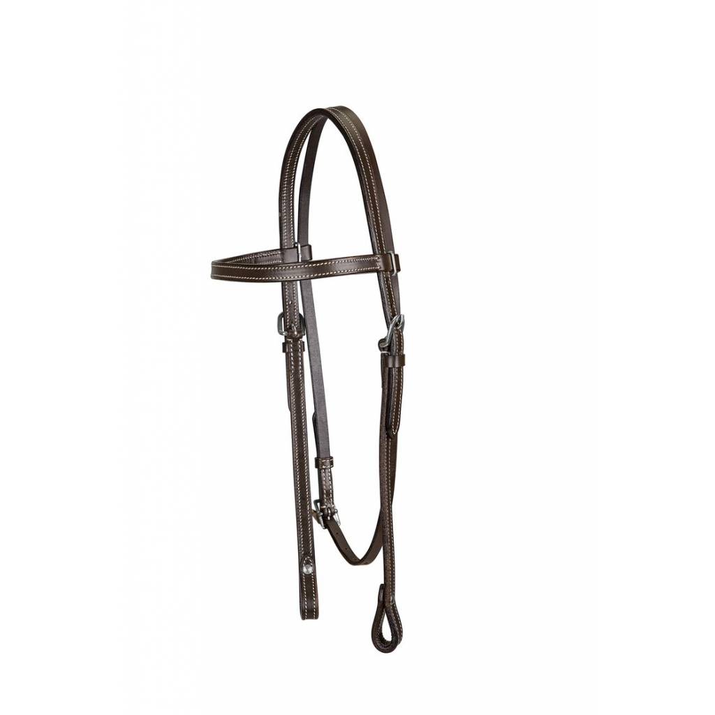 TuffRider Western Browband Headstall With Chicago Screw Bit End